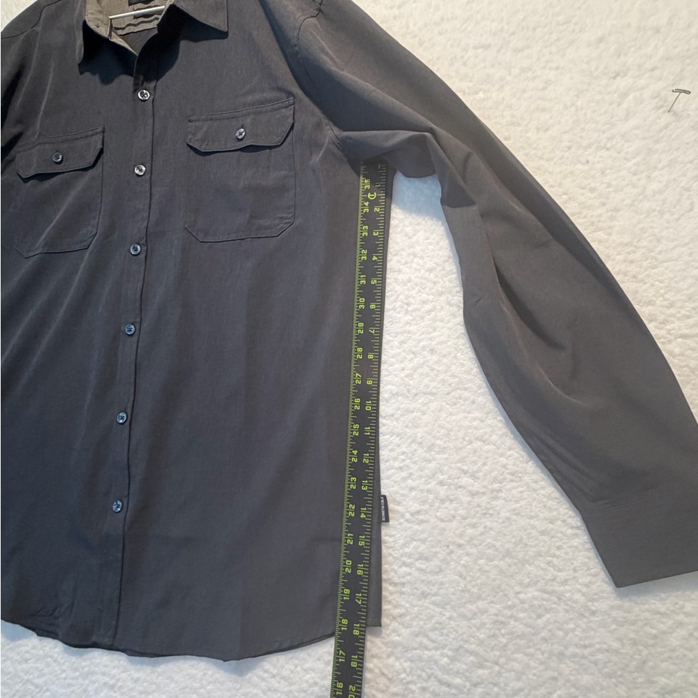 Men's Black Long-Sleeve Button-Up Shirt
